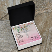 Load image into Gallery viewer, Mom CZ Cross Necklace w/ Message Gift Card
