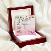 Load image into Gallery viewer, Mom CZ Cross Necklace w/ Message Gift Card
