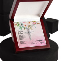 Load image into Gallery viewer, Mom CZ Cross Necklace w/ Message Gift Card
