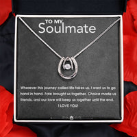 Load image into Gallery viewer, Lucky in Love Soulmate Necklace w/ Message Card
