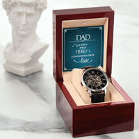 Load image into Gallery viewer, Men&#39;s Openwork Watch w/ Dad Message Card
