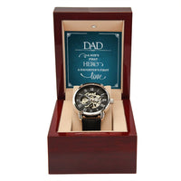 Load image into Gallery viewer, Men&#39;s Openwork Watch w/ Dad Message Card

