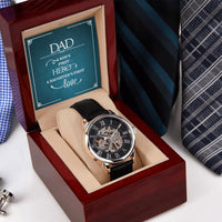 Load image into Gallery viewer, Men&#39;s Openwork Watch w/ Dad Message Card
