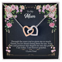 Load image into Gallery viewer, Interlocking Hearts Mom Necklace w/ Message Card
