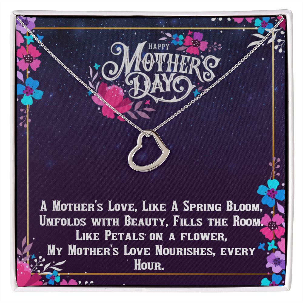 Heart Necklace w/ Mother's Day Poem Message Card