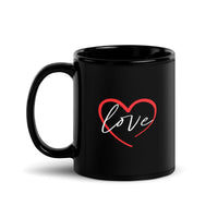 Load image into Gallery viewer, Love Black Glossy Mug
