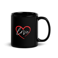 Load image into Gallery viewer, Love Black Glossy Mug
