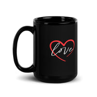Load image into Gallery viewer, Love Black Glossy Mug
