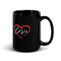 Load image into Gallery viewer, Love Black Glossy Mug
