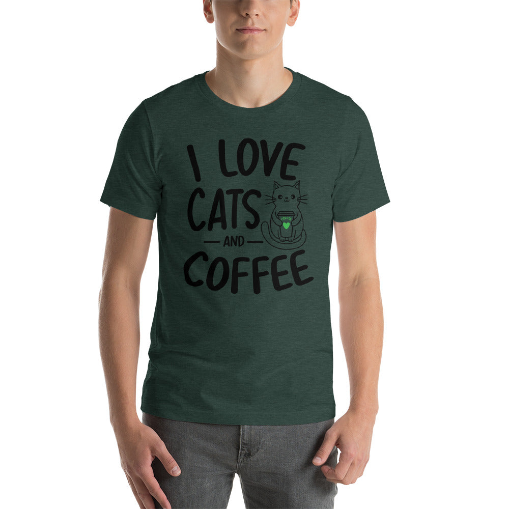 I Love Cats and Coffee Men's T-Shirt