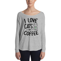 Load image into Gallery viewer, Cats And Coffee Long Sleeve Tee

