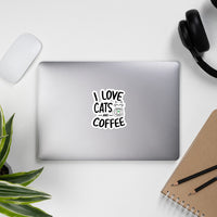 Load image into Gallery viewer, I love cats and coffee bubble-free stickers
