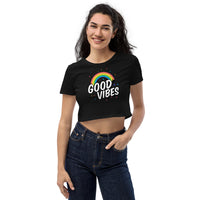 Load image into Gallery viewer, Good Vibes Organic Crop Top
