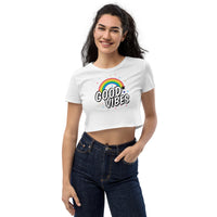 Load image into Gallery viewer, Good Vibes Organic Crop Top
