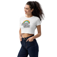 Load image into Gallery viewer, Good Vibes Organic Crop Top
